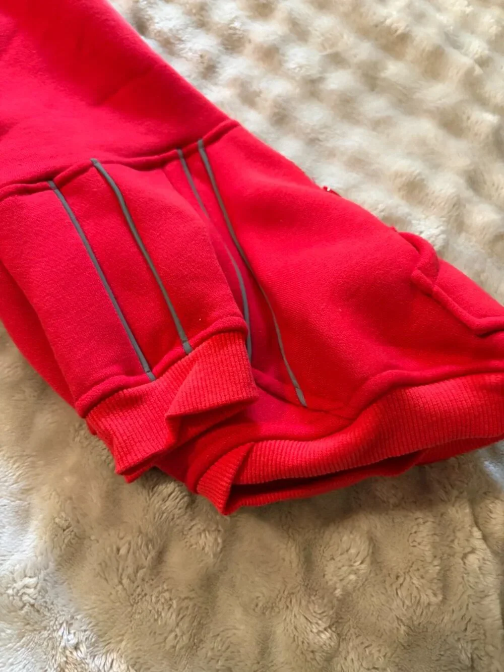Red Dog Hoodie Fleece Lined Winter Coat Waterproof Reflective Pet Jacket Warmth